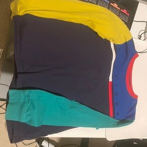 Blue with green and yellow sleeves top For boys  long sleeve